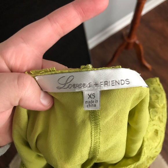 Lovers + Friends Lime Green Sure Thing Ruffle Slip Dress Size XS - Picture 7 of 9